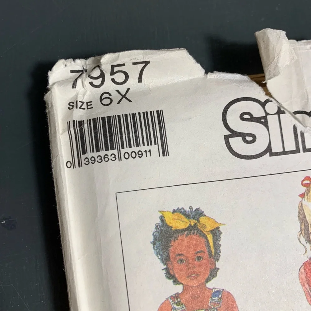 Simplicity Vintage Sewing Pattern from the 90s Kids Overalls Shorts Jump…
